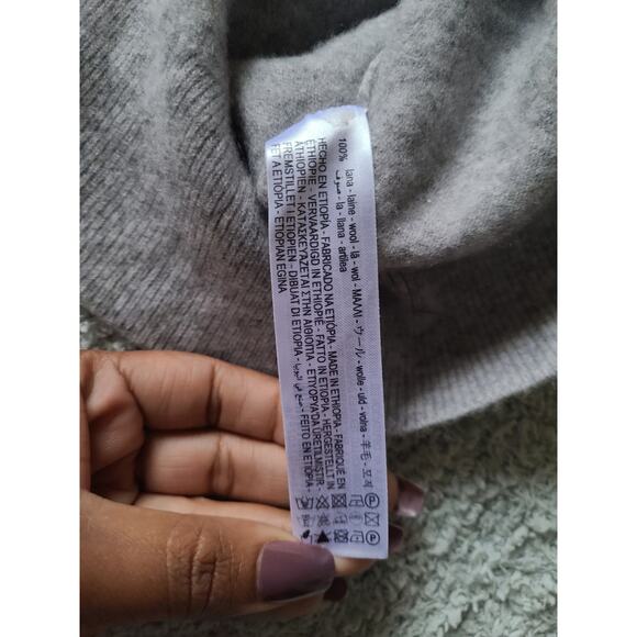 Zara 100% Wool Sweater Womens M-L Gray Minimalist Scandi Fall Winter - Picture 5 of 5